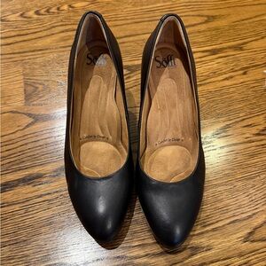 Sofft Black Leather Heels for Women